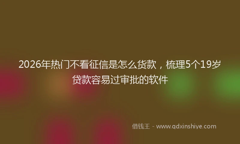 2026年热门不看征信是怎么货款，梳理5个19岁贷款容易过审批的软件