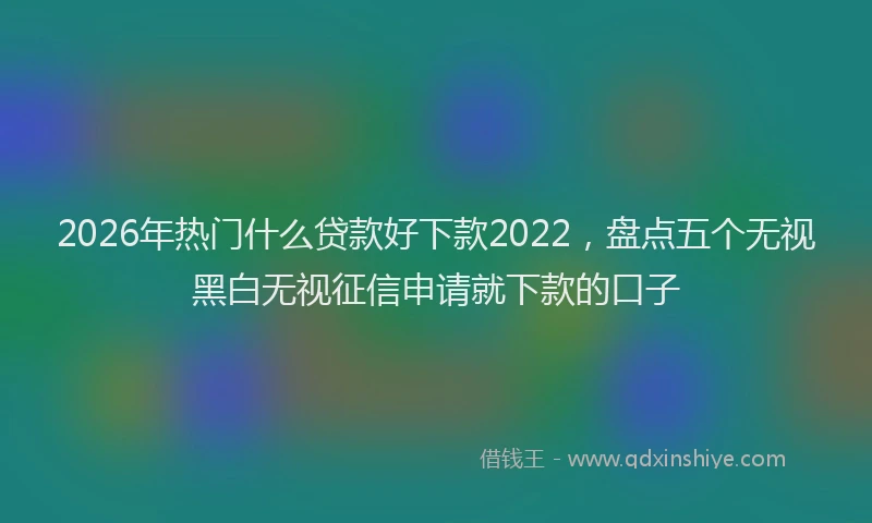 2026年热门什么贷款好下款2022，盘点五个无视黑白无视征信申请就下款的口子