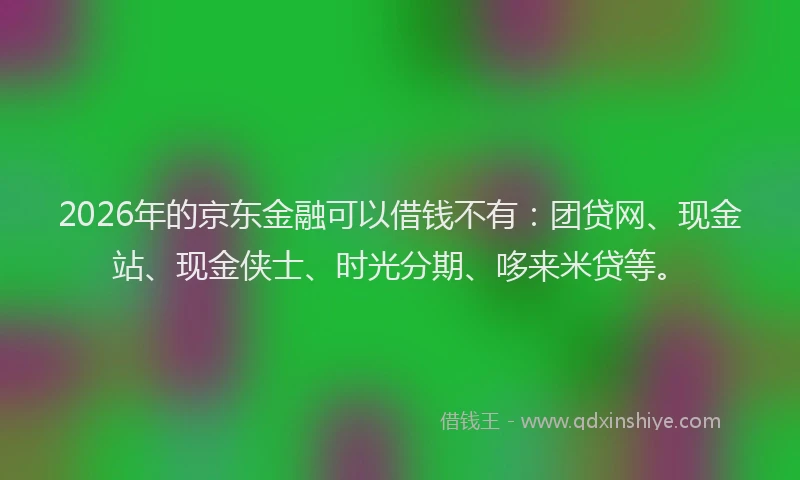 2026年的京东金融可以借钱不有：团贷网、现金站、现金侠士、时光分期、哆来米贷等。
