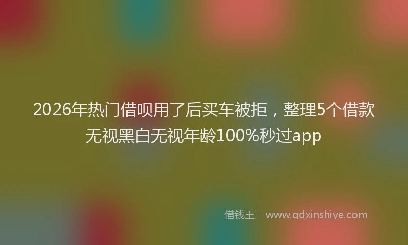 2026年热门借呗用了后买车被拒，整理5个借款无视黑白无视年龄100%秒过app