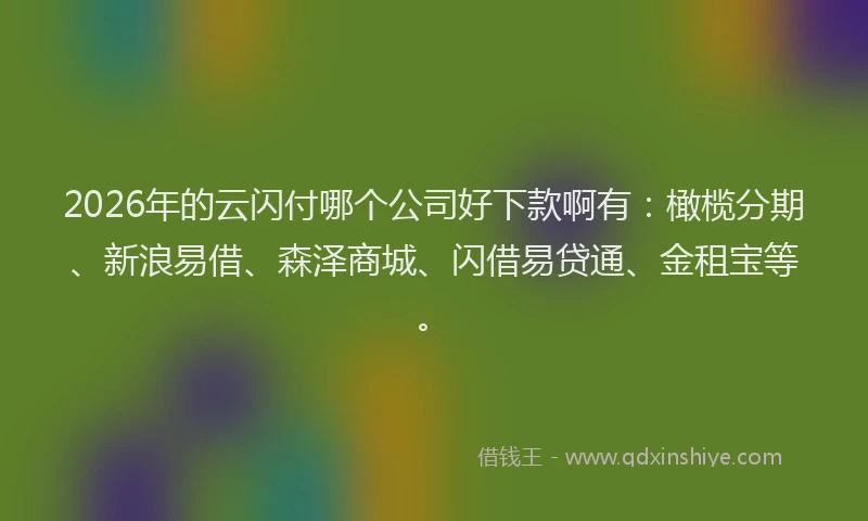 2026年的云闪付哪个公司好下款啊有：橄榄分期、新浪易借、森泽商城、闪借易贷通、金租宝等。