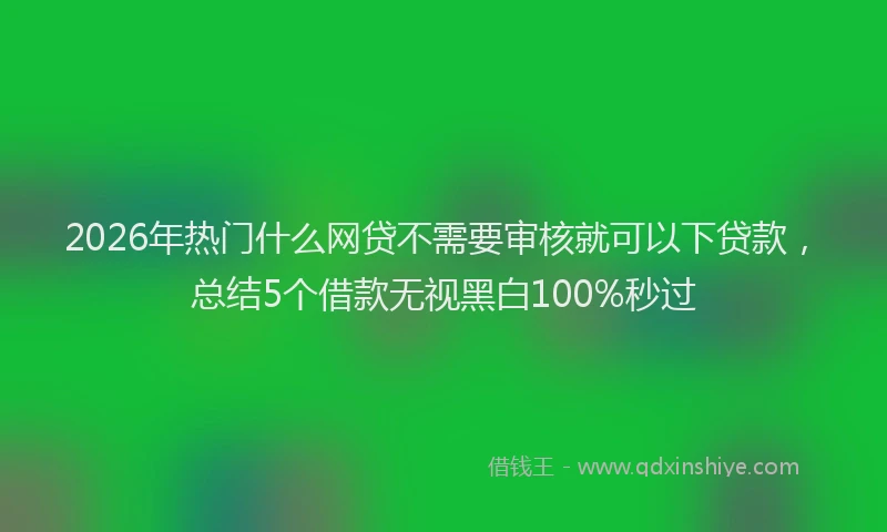 2026年热门什么网贷不需要审核就可以下贷款，总结5个借款无视黑白100%秒过