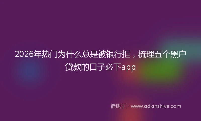 2026年热门为什么总是被银行拒，梳理五个黑户贷款的口子必下app