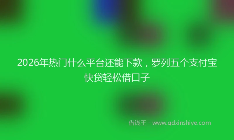 2026年热门什么平台还能下款，罗列五个支付宝快贷轻松借口子