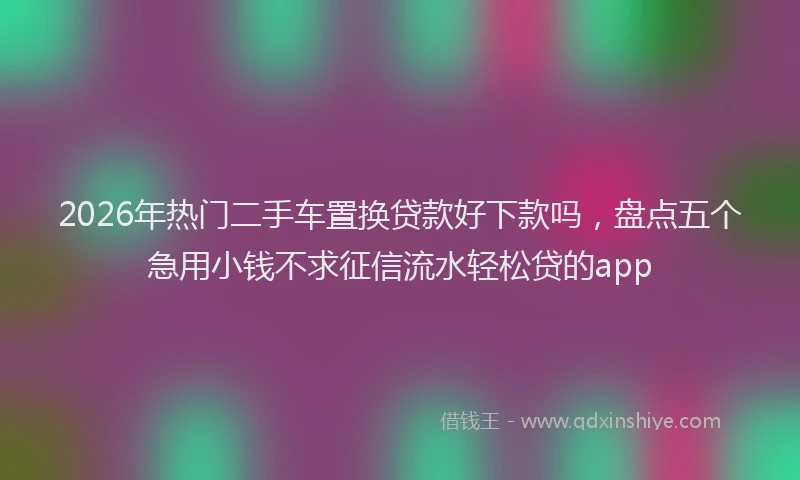2026年热门二手车置换贷款好下款吗，盘点五个急用小钱不求征信流水轻松贷的app