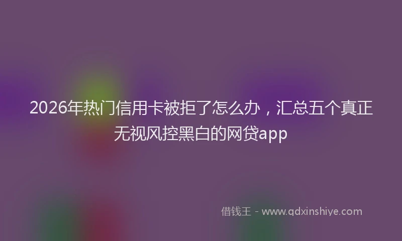 2026年热门信用卡被拒了怎么办，汇总五个真正无视风控黑白的网贷app