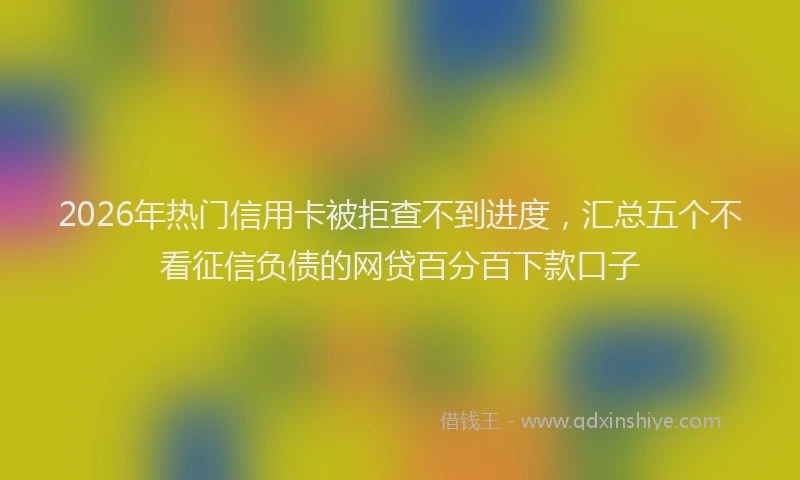 2026年热门信用卡被拒查不到进度，汇总五个不看征信负债的网贷百分百下款口子