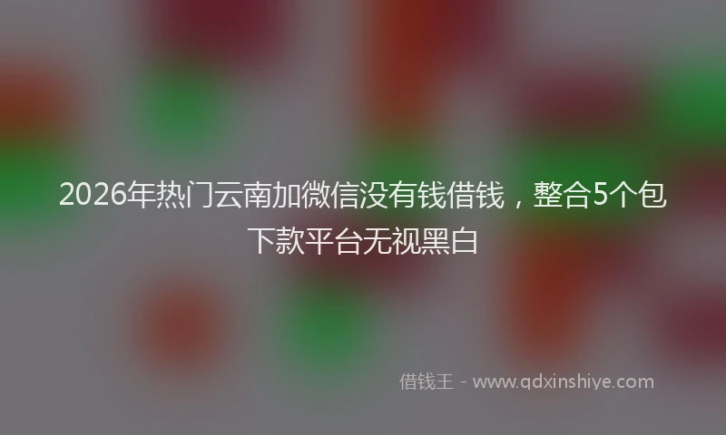 2026年热门云南加微信没有钱借钱，整合5个包下款平台无视黑白