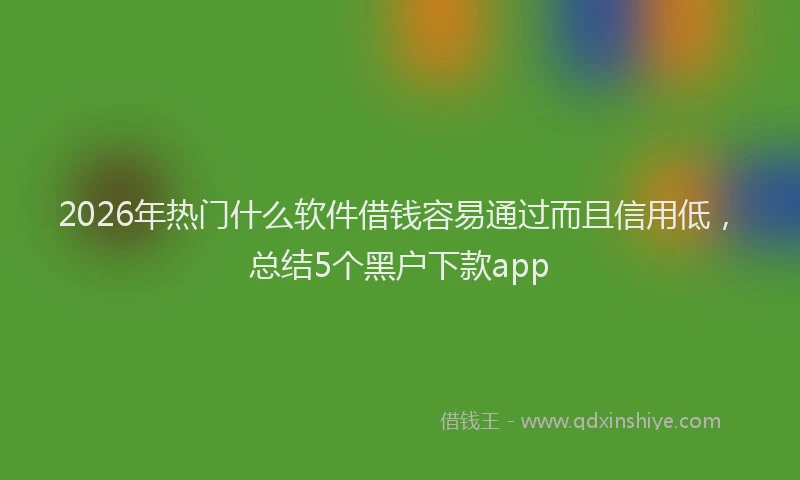 2026年热门什么软件借钱容易通过而且信用低，总结5个黑户下款app