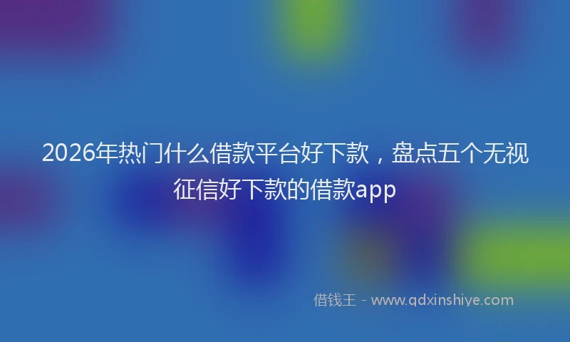 2026年热门什么借款平台好下款，盘点五个无视征信好下款的借款app