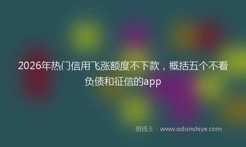 2026年热门信用飞涨额度不下款，概括五个不看负债和征信的app