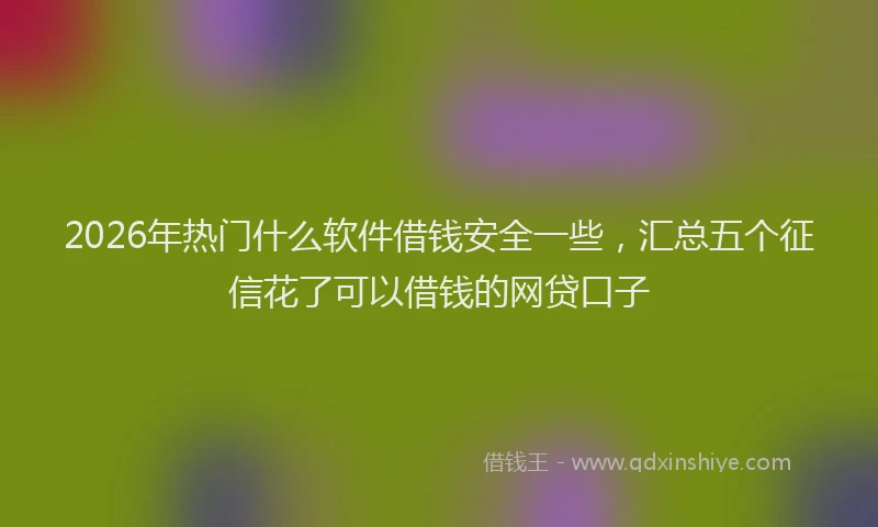 2026年热门什么软件借钱安全一些，汇总五个征信花了可以借钱的网贷口子