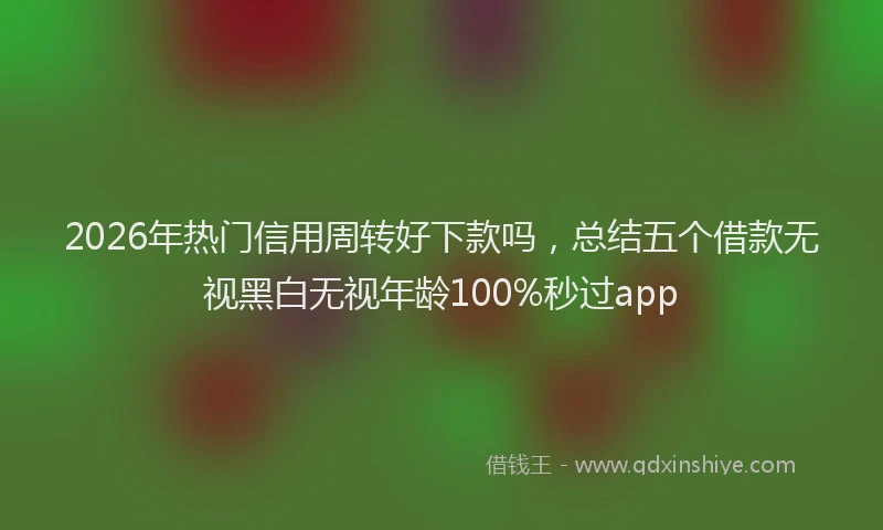 2026年热门信用周转好下款吗，总结五个借款无视黑白无视年龄100%秒过app