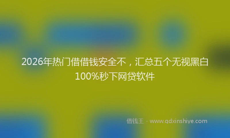 2026年热门借借钱安全不，汇总五个无视黑白100%秒下网贷软件