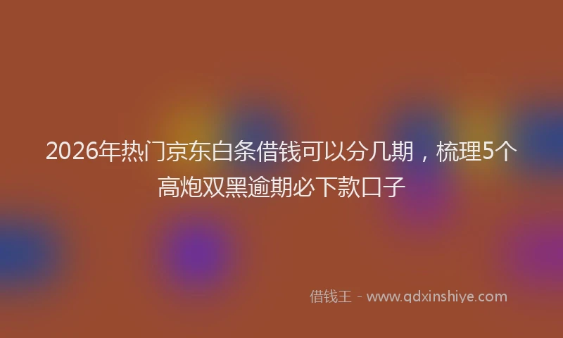 2026年热门京东白条借钱可以分几期，梳理5个高炮双黑逾期必下款口子