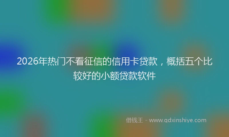 2026年热门不看征信的信用卡贷款，概括五个比较好的小额贷款软件