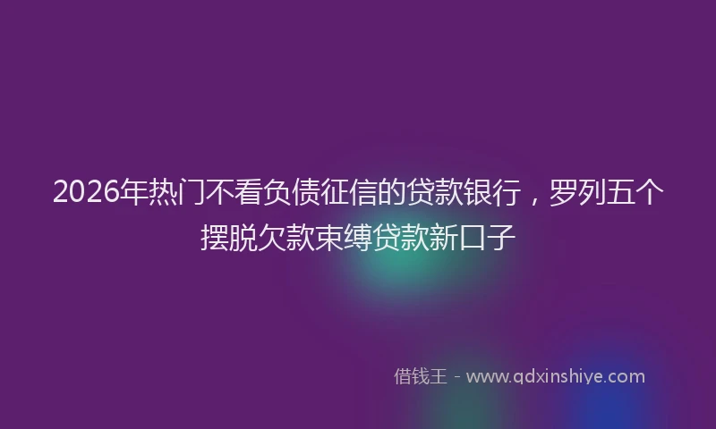 2026年热门不看负债征信的贷款银行，罗列五个摆脱欠款束缚贷款新口子