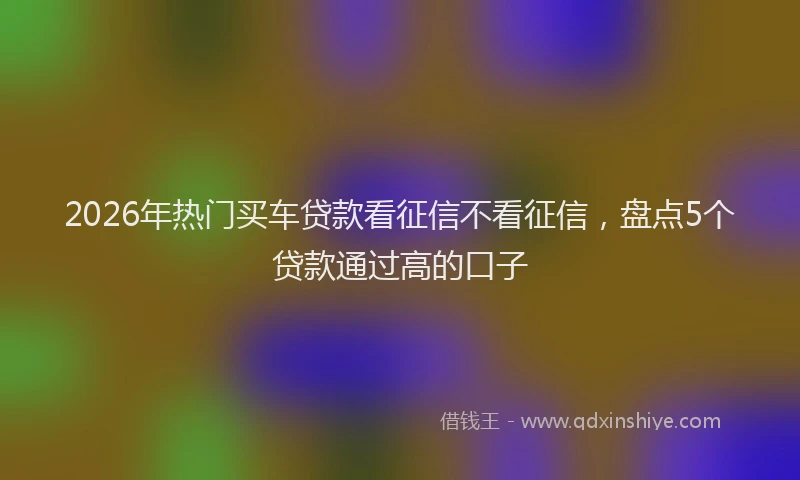 2026年热门买车贷款看征信不看征信，盘点5个贷款通过高的口子