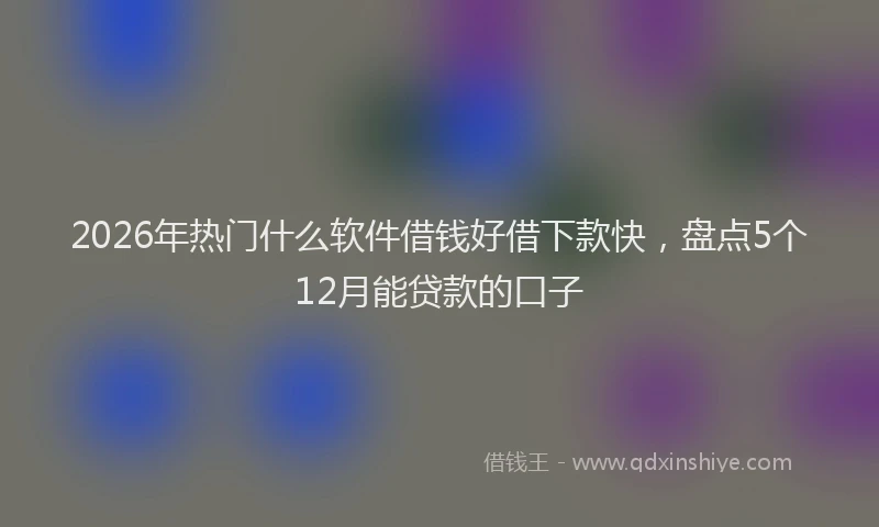 2026年热门什么软件借钱好借下款快，盘点5个12月能贷款的口子