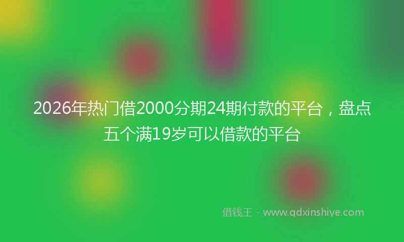 2026年热门借2000分期24期付款的平台，盘点五个满19岁可以借款的平台