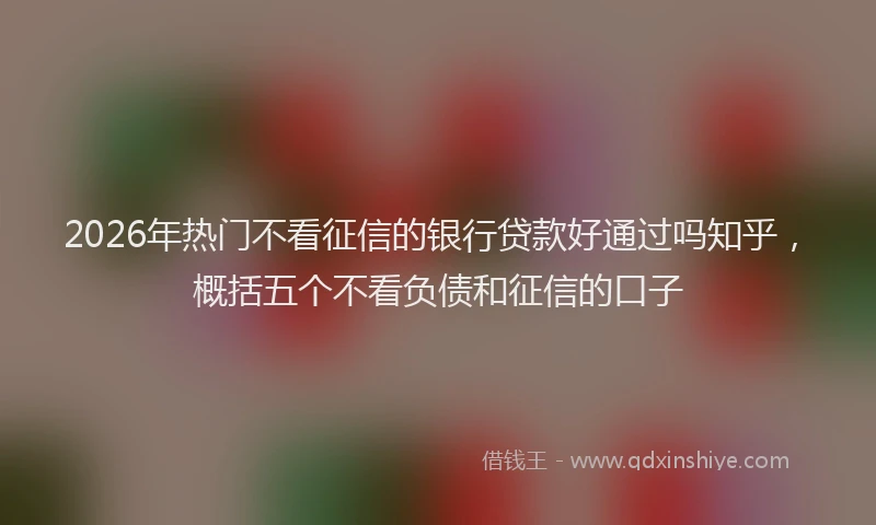 2026年热门不看征信的银行贷款好通过吗知乎，概括五个不看负债和征信的口子