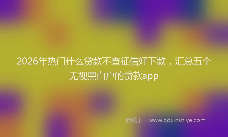2026年热门什么贷款不查征信好下款，汇总五个无视黑白户的贷款app