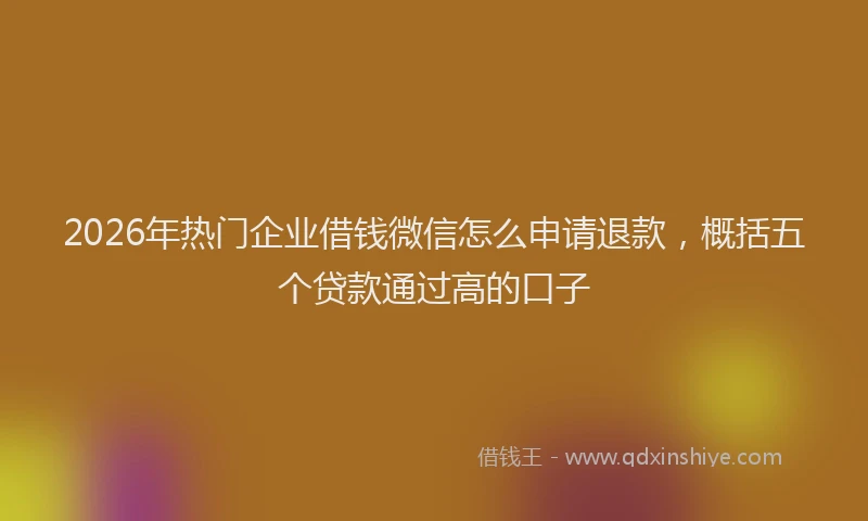 2026年热门企业借钱微信怎么申请退款，概括五个贷款通过高的口子