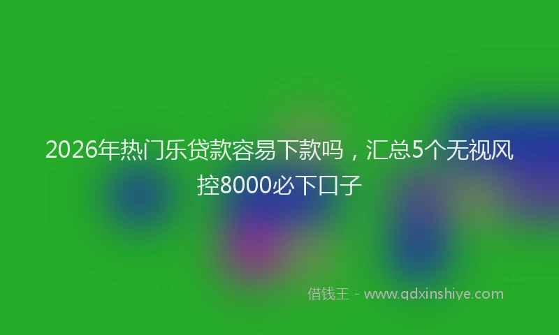 2026年热门乐贷款容易下款吗，汇总5个无视风控8000必下口子