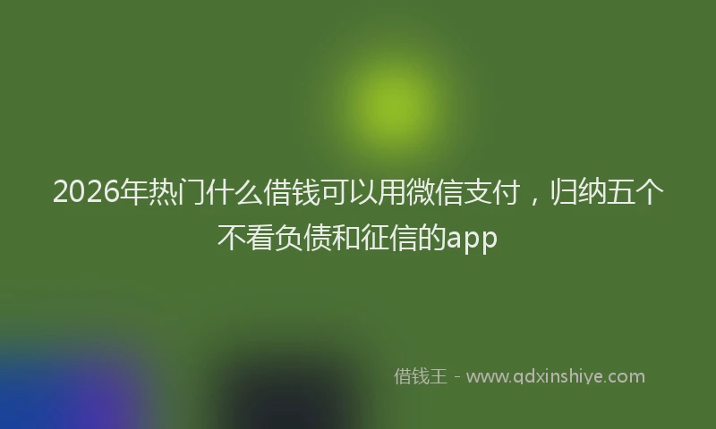 2026年热门什么借钱可以用微信支付，归纳五个不看负债和征信的app