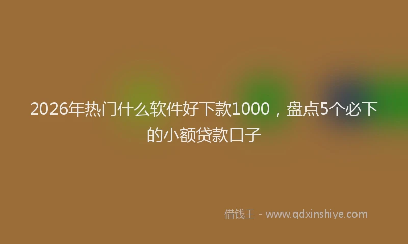 2026年热门什么软件好下款1000，盘点5个必下的小额贷款口子