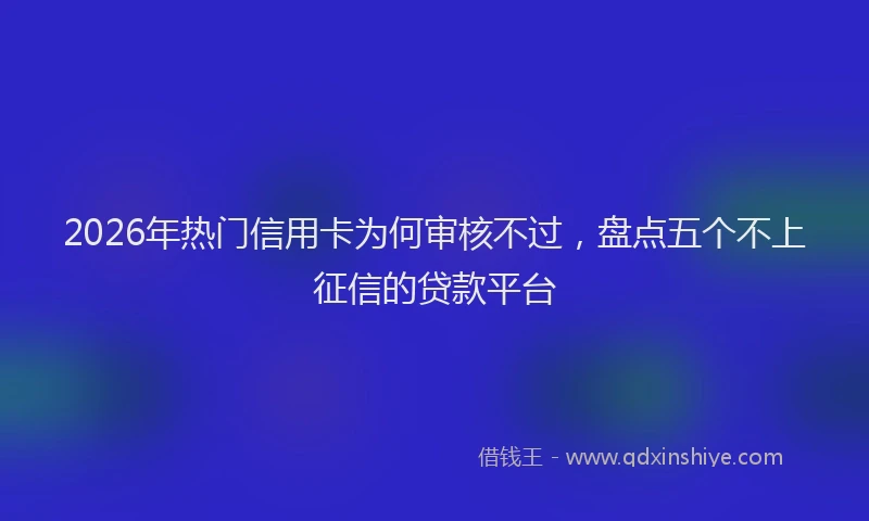 2026年热门信用卡为何审核不过，盘点五个不上征信的贷款平台