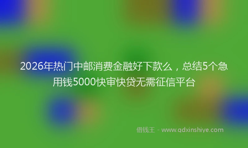 2026年热门中邮消费金融好下款么，总结5个急用钱5000快审快贷无需征信平台