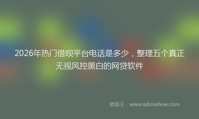2026年热门借呗平台电话是多少，整理五个真正无视风控黑白的网贷软件