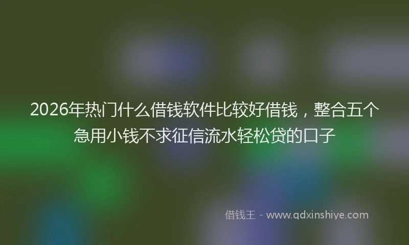 2026年热门什么借钱软件比较好借钱，整合五个急用小钱不求征信流水轻松贷的口子