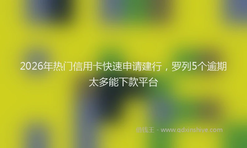 2026年热门信用卡快速申请建行，罗列5个逾期太多能下款平台
