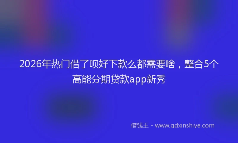 2026年热门借了呗好下款么都需要啥，整合5个高能分期贷款app新秀