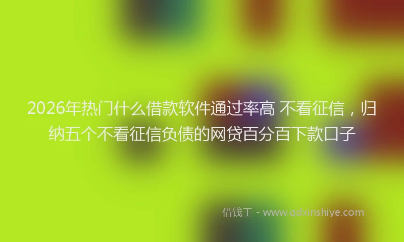 2026年热门什么借款软件通过率高 不看征信，归纳五个不看征信负债的网贷百分百下款口子