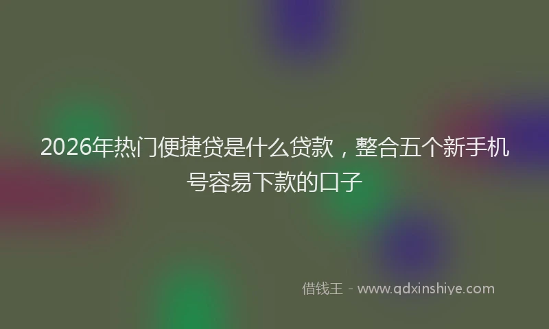 2026年热门便捷贷是什么贷款，整合五个新手机号容易下款的口子