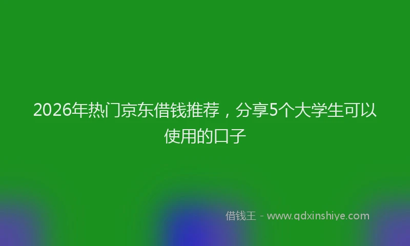 2026年热门京东借钱推荐，分享5个大学生可以使用的口子