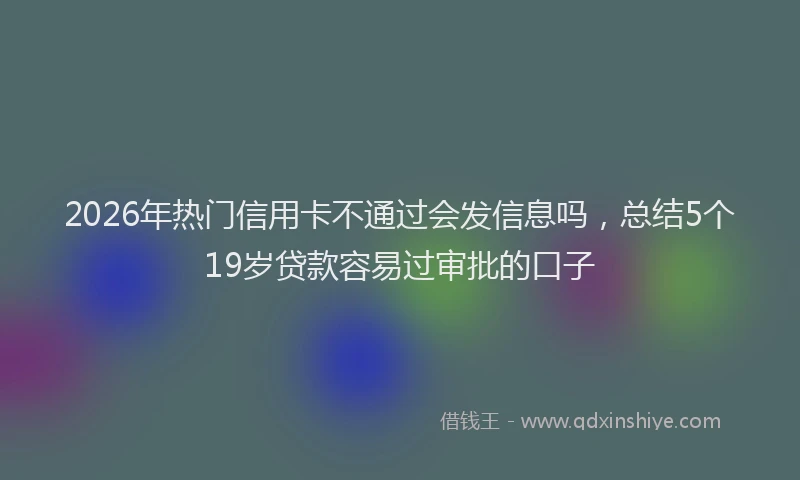 2026年热门信用卡不通过会发信息吗，总结5个19岁贷款容易过审批的口子