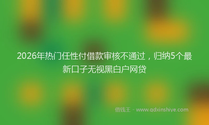2026年热门任性付借款审核不通过，归纳5个最新口子无视黑白户网贷