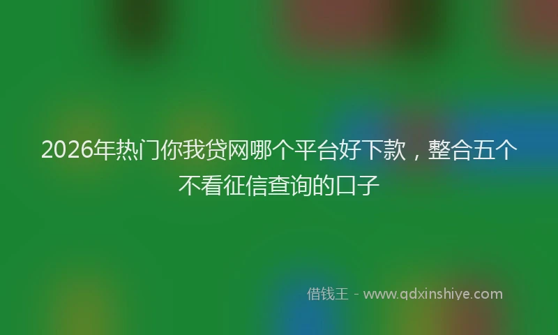 2026年热门你我贷网哪个平台好下款，整合五个不看征信查询的口子