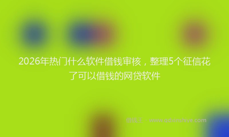 2026年热门什么软件借钱审核，整理5个征信花了可以借钱的网贷软件