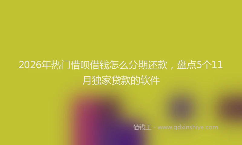 2026年热门借呗借钱怎么分期还款，盘点5个11月独家贷款的软件
