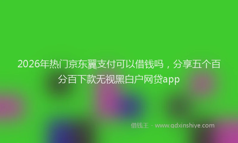 2026年热门京东翼支付可以借钱吗，分享五个百分百下款无视黑白户网贷app