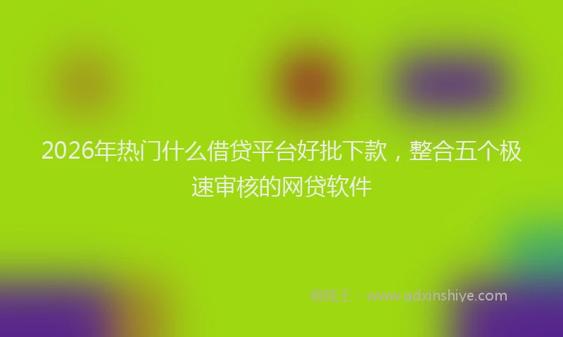 2026年热门什么借贷平台好批下款，整合五个极速审核的网贷软件