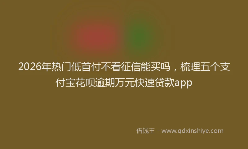 2026年热门低首付不看征信能买吗，梳理五个支付宝花呗逾期万元快速贷款app