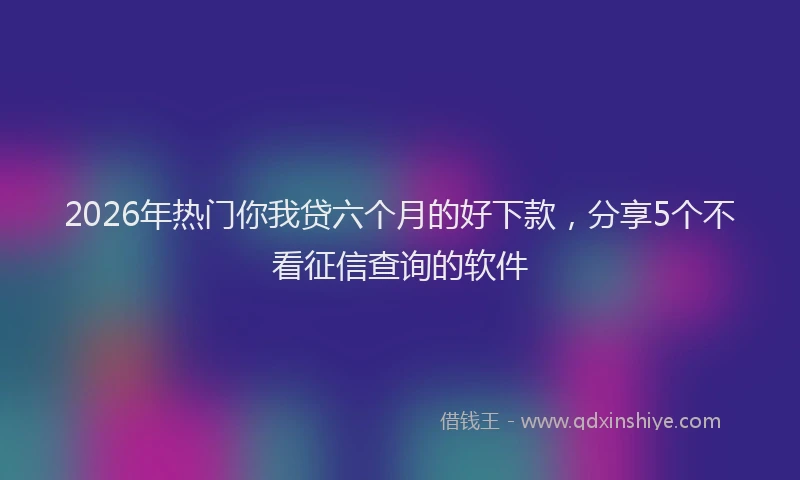 2026年热门你我贷六个月的好下款，分享5个不看征信查询的软件