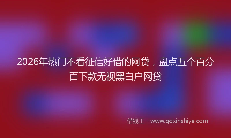 2026年热门不看征信好借的网贷，盘点五个百分百下款无视黑白户网贷