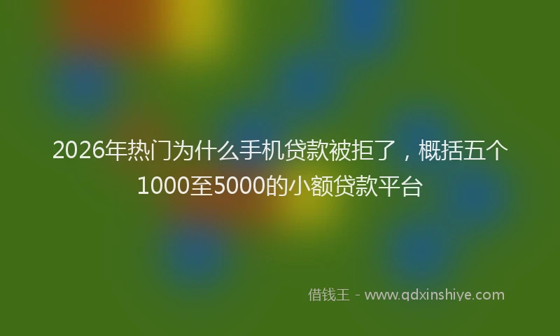 2026年热门为什么手机贷款被拒了，概括五个1000至5000的小额贷款平台